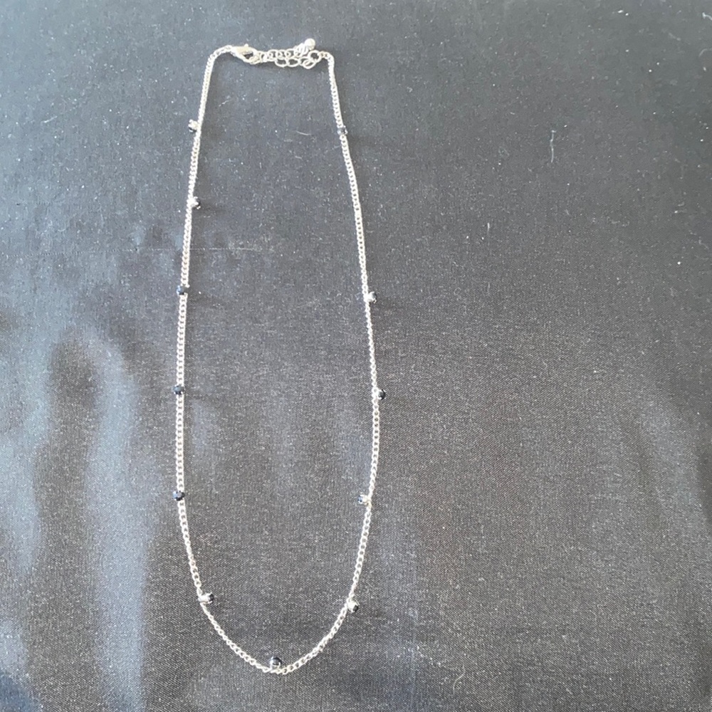 Matching set of Black diamond necklace & black bow Simone dangle hypoallergenic
